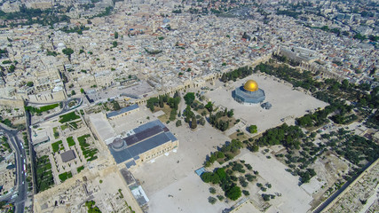 Aerial view of the Old City Jerusalem