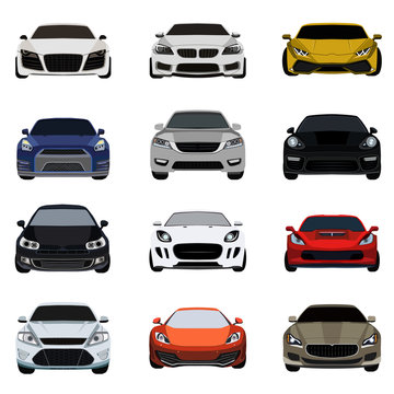 Super Car Flat Set Icon