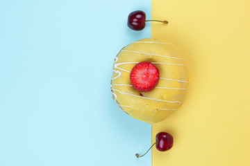 Pop art donut on holiday