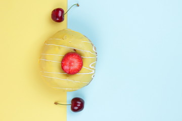 Pop art donut on holiday