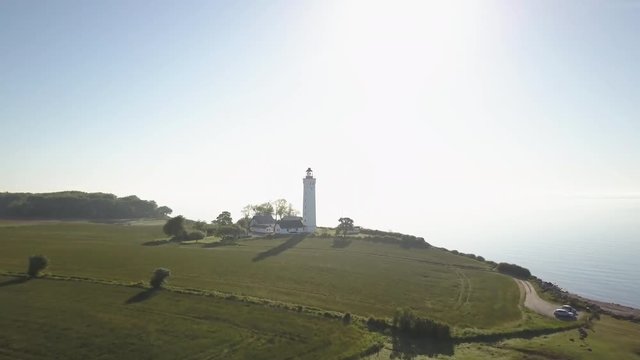 Lighthouse on the sea coast