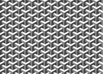 Abstract retro background - isometric grayscale shapes in vector