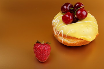 Pop art donut on holiday