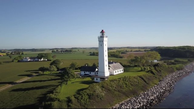 Lighthouse on the sea beatc in Langeland