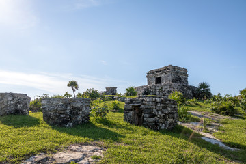 Fototapeta na wymiar God of winds Temple - Mayan Ruins of Tulum, Mexico