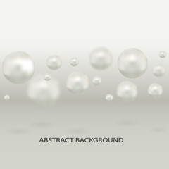 Abstract soaring white pearl molecules design. Vector illustration. Atoms. 3D illustration