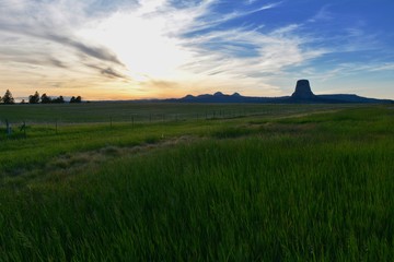 Devils Tower Wyoming at Sunset