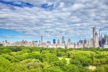 Central Park and Manhattan Upper East Side, New York City, USA.
