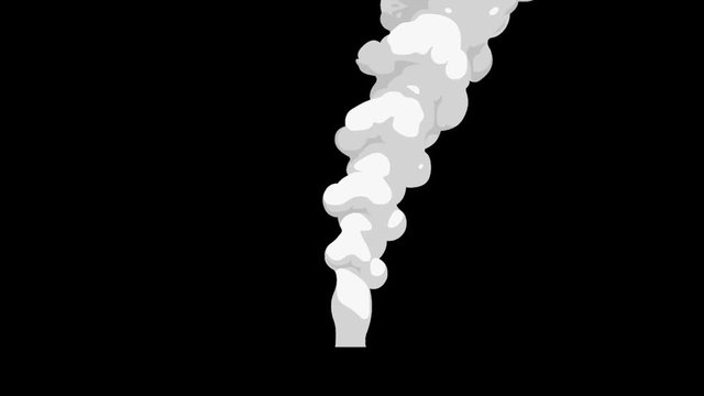 Billowing Smoke White 2D Animation Loop Alpha Channel