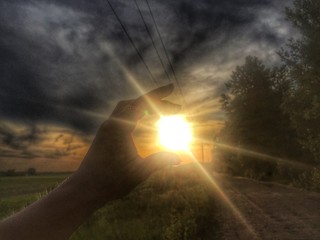 sun in the hand