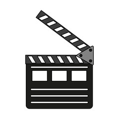 Clapperboard over white background design vector illustration