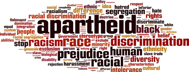 Apartheid word cloud - obrazy, fototapety, plakaty