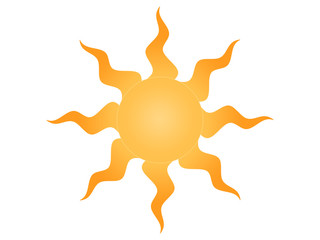 Symbol of the sun on a white background