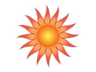 Symbol of the sun on a white background