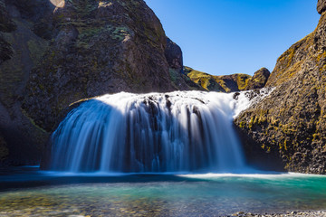 Stjornarfoss waterfall in Southern Iceland