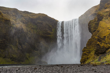 Skogafoss waterfall on Skoga River in South Iceland