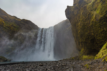 Skogafoss waterfall on Skoga River in South Iceland