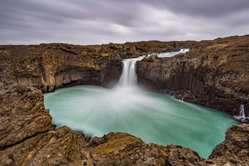 Fototapeta na wymiar Aldeyjarfoss Waterfall in Highlands of Iceland