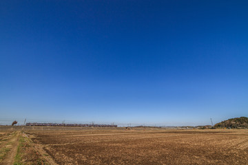 Fototapeta premium 冬の酒々井町の田園風景