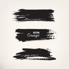 Grunge black ink stroke