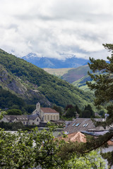 Fototapeta na wymiar A beautiful view of the mountains Hautes Pyrenees. Lourdes, France