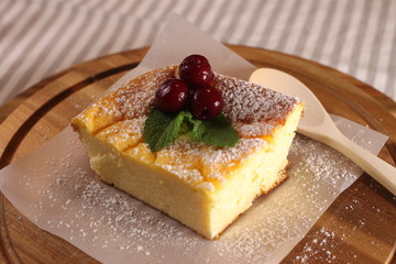 appetizing cottage cheese casserole piece