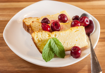 appetizing cottage cheese casserole piece