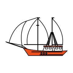 boat tourist illustration icon vector design graphic
