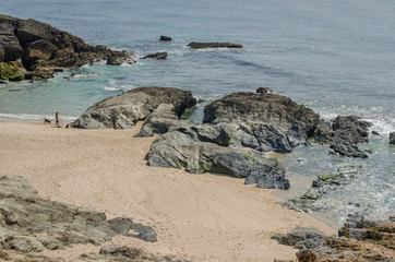 Fototapeta na wymiar Praia da Ilha do Pessegueiro beach near Porto Covo, Portugal.