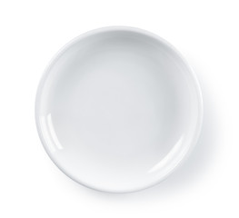 white plate on white background