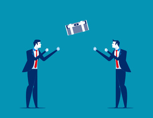 Businessman throwing and catching money. Concept business vector illustration.