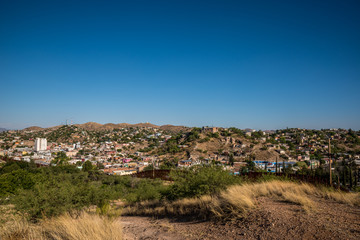 Fototapeta na wymiar US Mexico border in Nogales, AZ