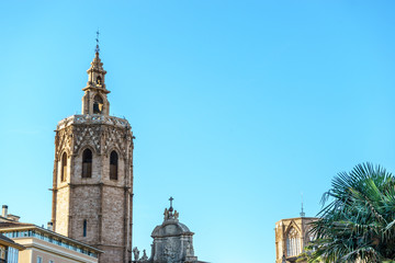 Detail of Miguelete, Cathedral of Valencia, spain