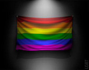 waving Rainbow flag of LGBT community