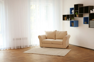 Living room interior with sofa
