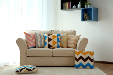 Living room interior with sofa