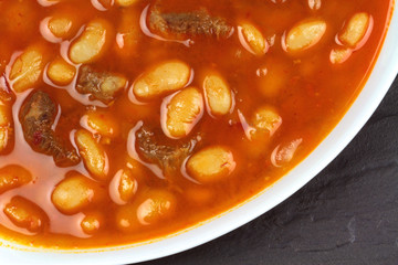 Traditional Turkish cuisine. Kuru Fasulye . Haricot Beans