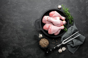 Raw chicken legs, drumsticks