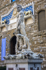 Fototapeta na wymiar Statue of Hercules and Cacus in front of the Palazzo Vecchio
