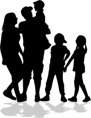 Vector silhouette of family.