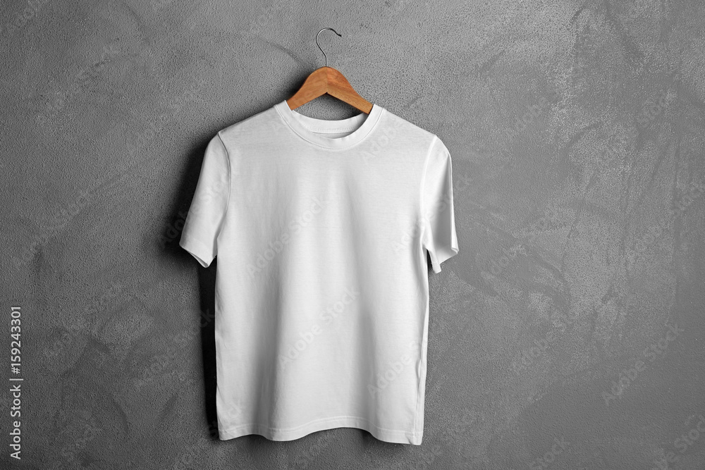 Sticker Blank white t-shirt on grunge background