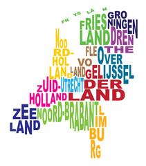 Provinces of the Netherlands word cloud