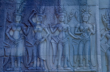Fototapeta na wymiar Apsara in Angkor wat, Siem Reap,Combodia 