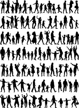 Large collection silhouettes of people.