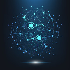 Global network connection. World map point and line composition concept of global business. Vector Illustration
