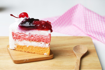Piece of strawberry cake