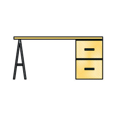 office desk isolated icon vector illustration design