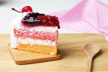 Piece of strawberry cake