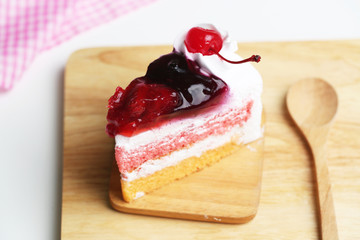 Piece of strawberry cake