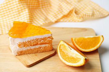 Fototapeta na wymiar Orange cake,Mandarin orange cake